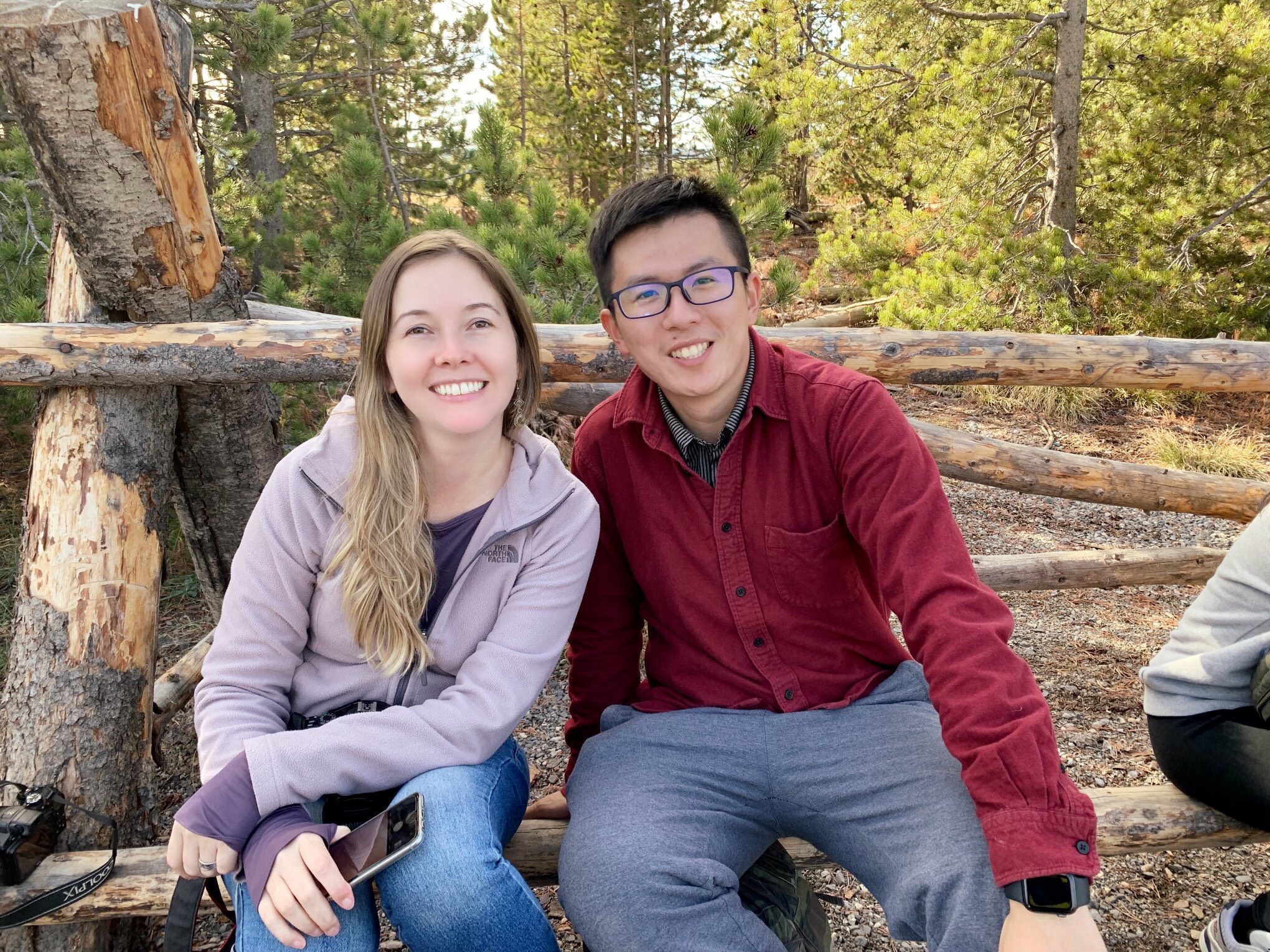 two students on a hike